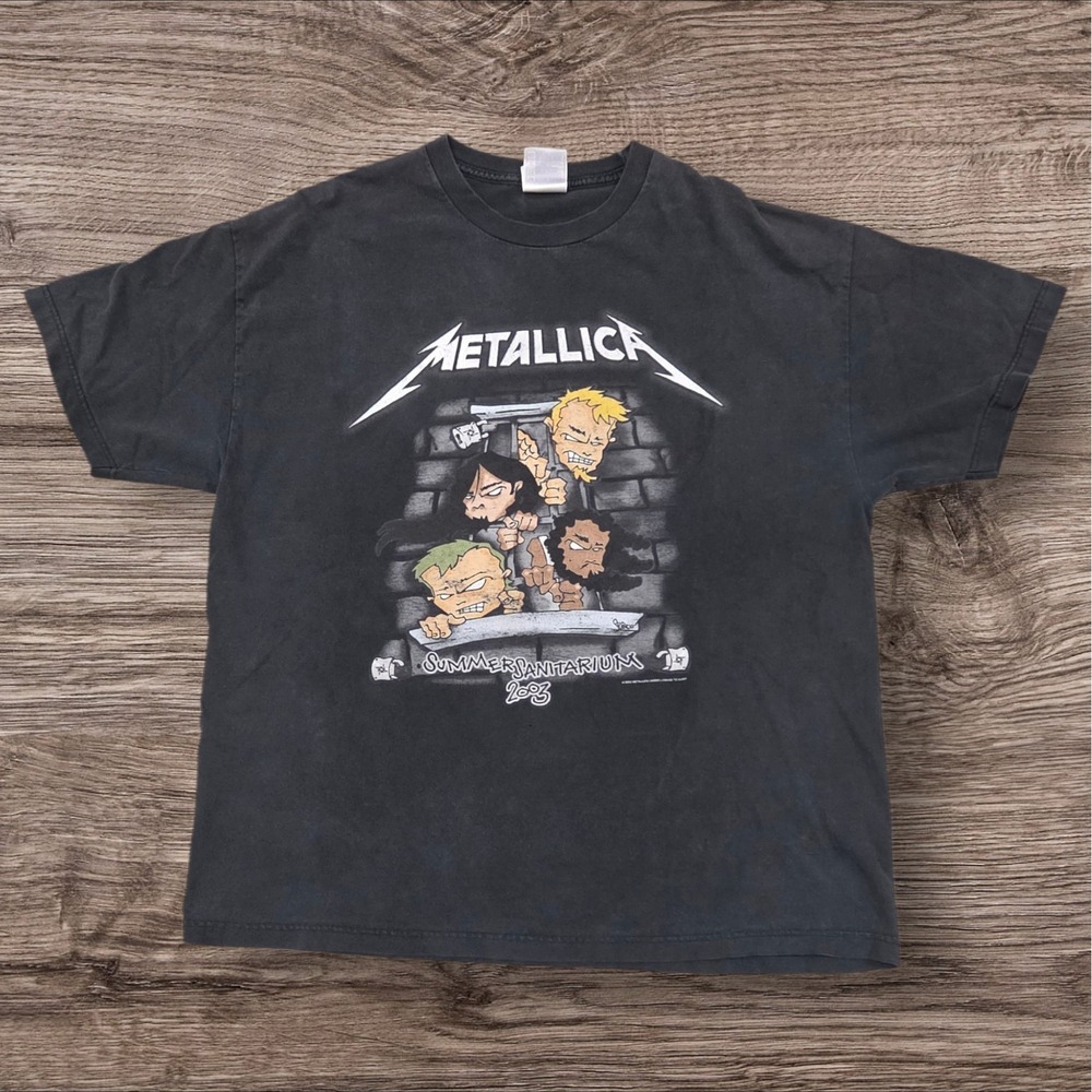 Vintage 2003 Metallica Mens XL Black Summer Sanitarium Tour T-Shirt AAA Tag